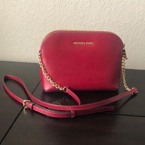 Red Leather MK Crossbody